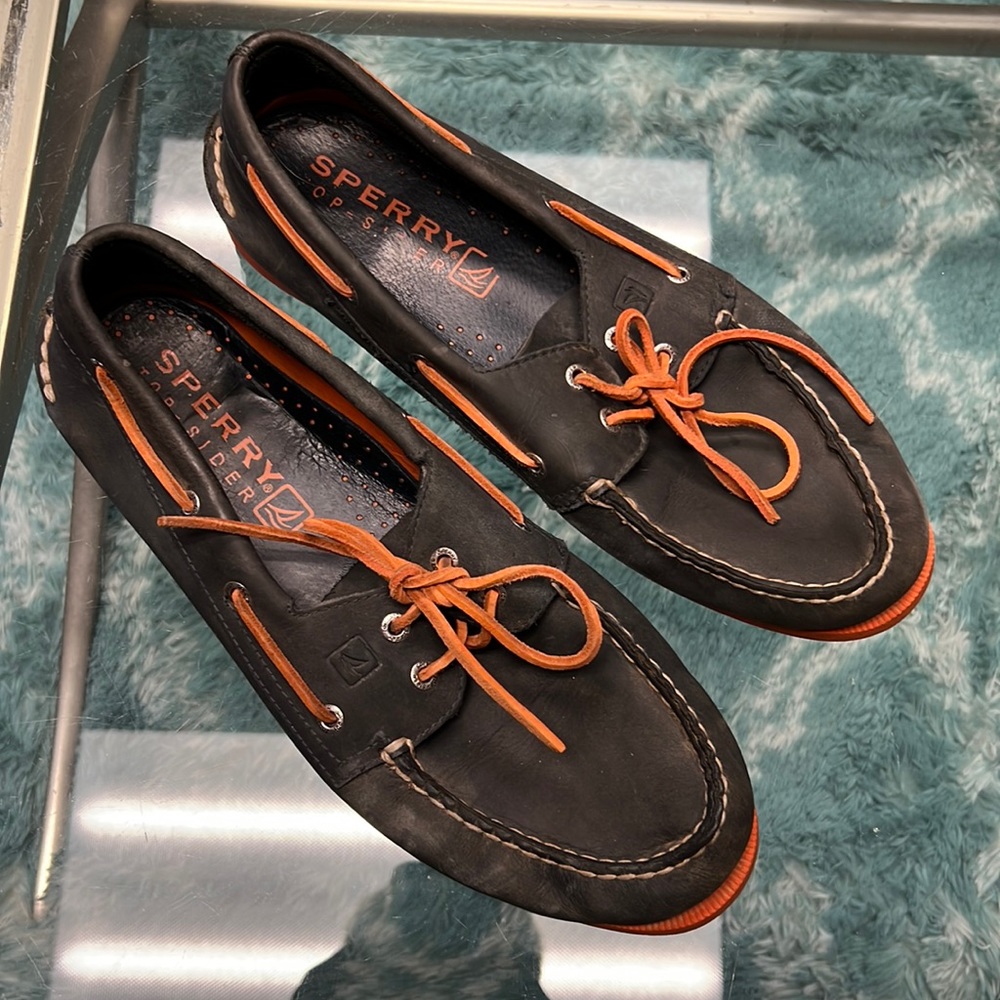 Sperry Top-Slider Navy with Orange 13